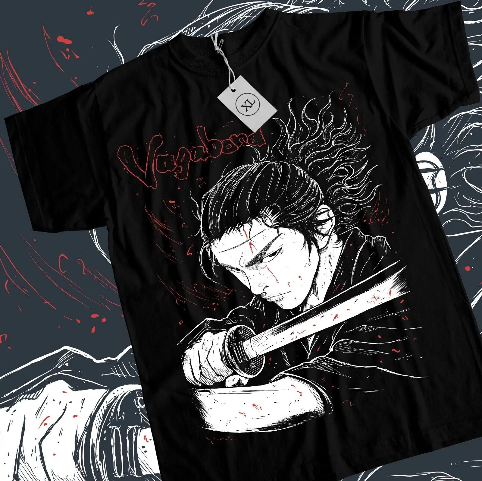 

Vagabond T-Shirt Musashi Miyamoto Matahachi Honiden Anime Manga Shirt All Size