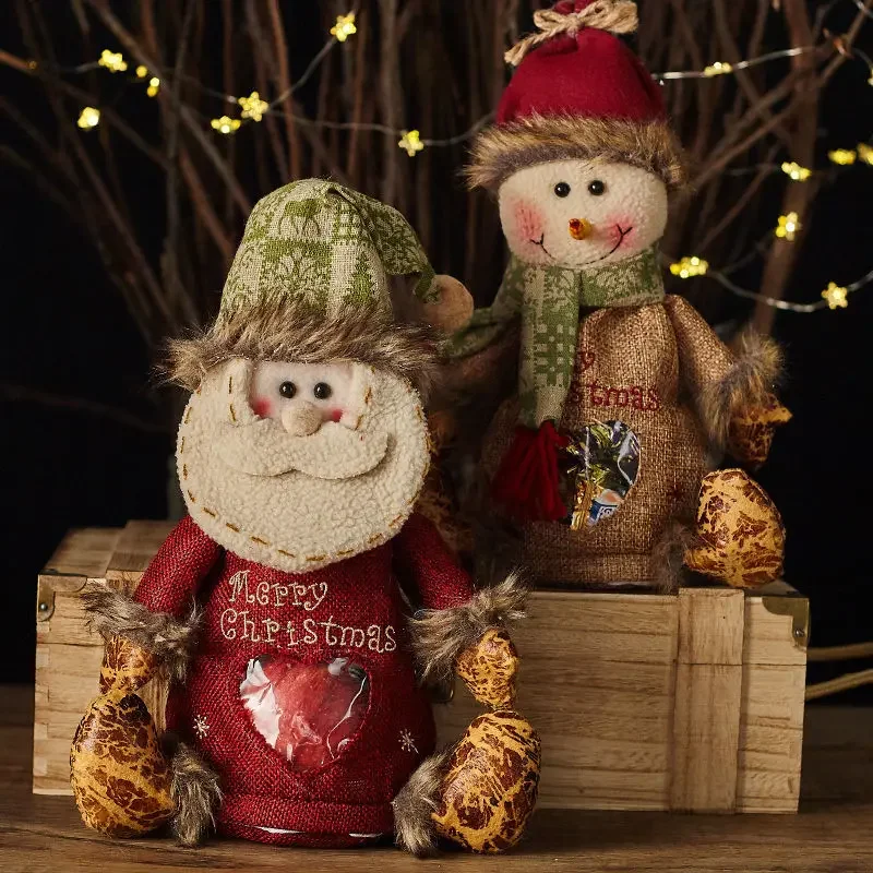 Santa Claus Snowman Apple Bag Eve Doll Christmas Candy Bag Children's Holiday Packaging Bag Creative Christmas Gift Bags Decor