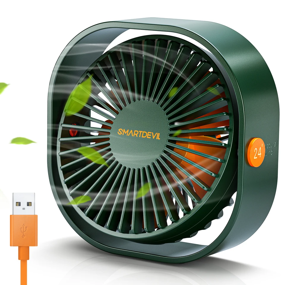 Portable USB Desk Fan with 3 Speeds