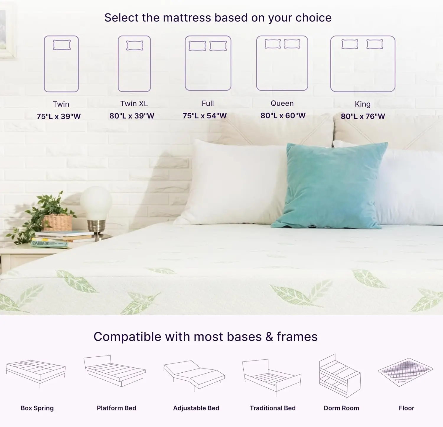 Twin Size Mattress, 6 Inch Anula Green Tea Infused Memory Foam Mattress, Twin Size Mattress Bed in a Box, CertiPUR-US Certified 5