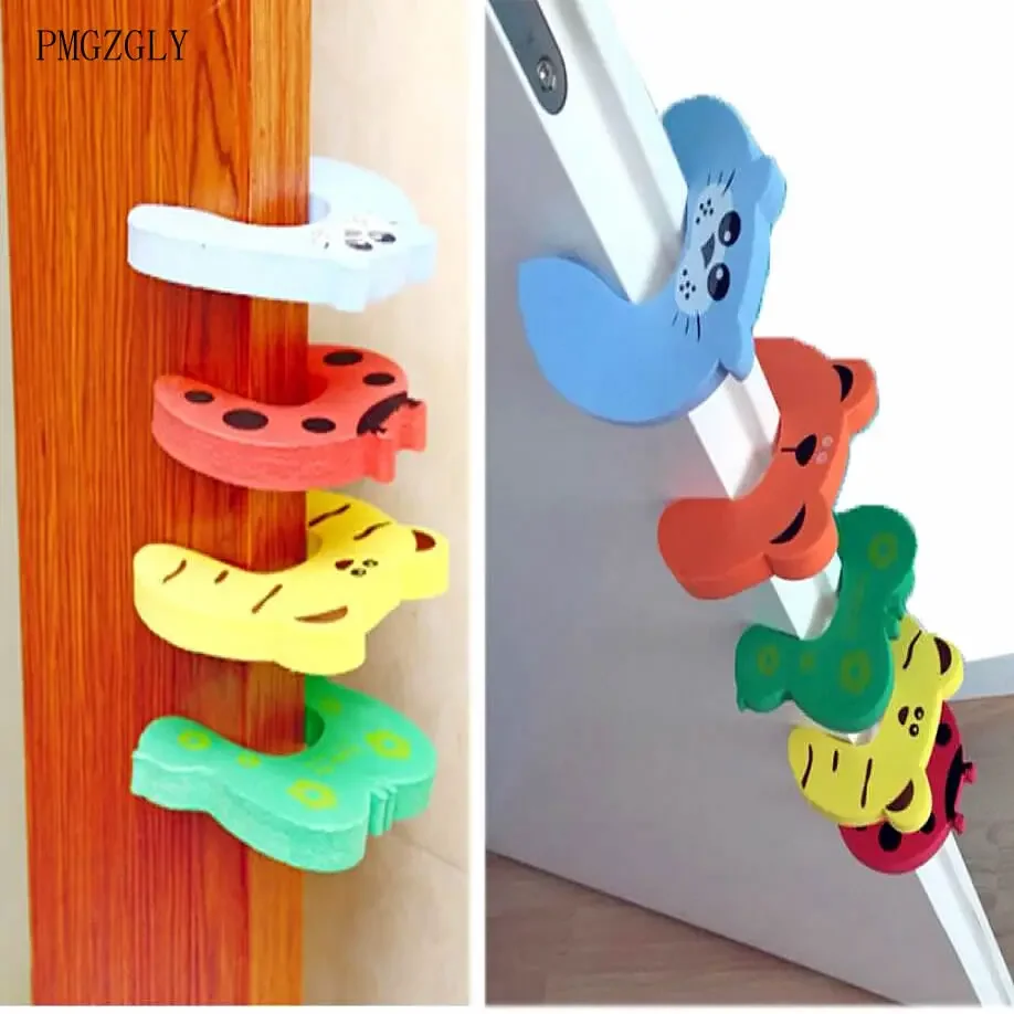 5PCS/ Cartoon Child Security Door Card File Environmental Protection Materials Baby door anti-Folder Hand Security door card