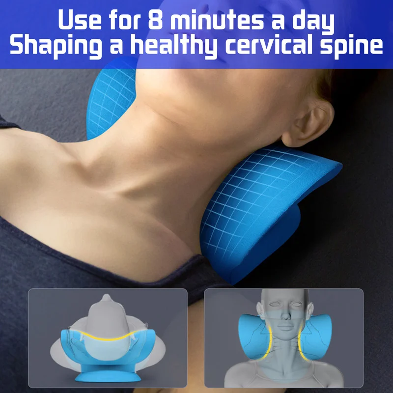 Neck Shoulder Stretcher Neck Shoulder Relaxer Cervical Traction Device Pillow for Pain Relief Cervical Spine Alignment