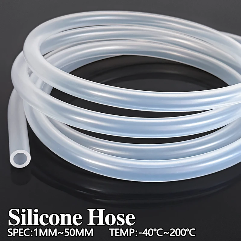 ท่อซิลิโคนใสเกรดอาหารปลอดสารพิษท่อแบบยืดหยุ่น ID 2-14 มม. ทนกรด ทนด่าง ทนอุณหภูมิ ท่อครัว 1