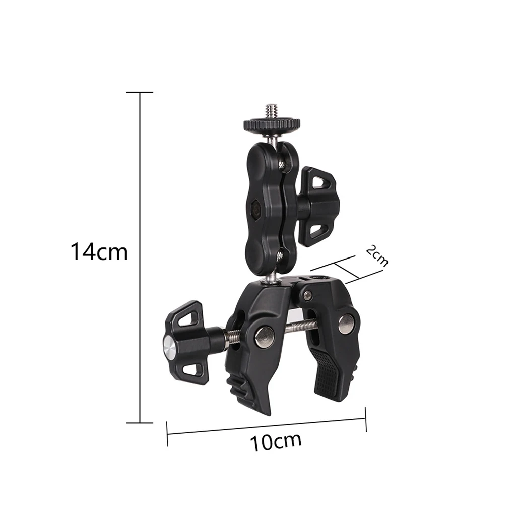 Description Picture 6 of itemSuper Camera Clamp 360 Ball Head 1/4" Multi-function for GoPro DSLR Monitor Light Mic Bike Handlebar Sport Camera Holder Mount
