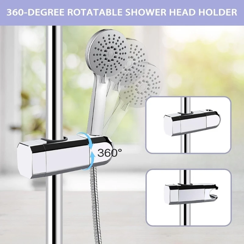 

Universal Shower Head Holder Slide Bar Shower Head Holder Convenient Showerhead Mount Simple Installation for Bathroom