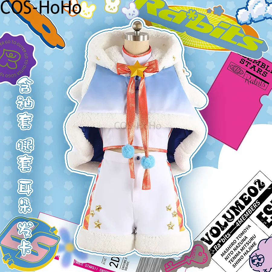 

COS-HoHo Ensemble Stars Rabits Nito Nazuna/Tenma Mitsuru/Shino Hajime/Mashiro Tomoya Trip Album Cover Game Suit Cosplay Costume