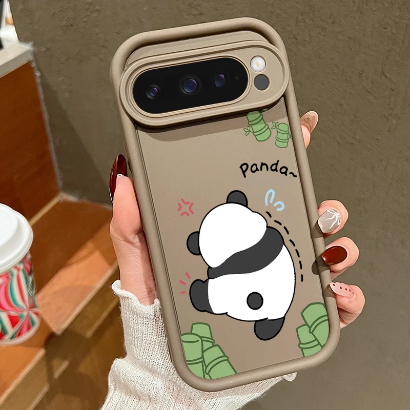 Cartoon Panda Pattern Shockproof Silicone Phone Case - Soft TPU Cover
