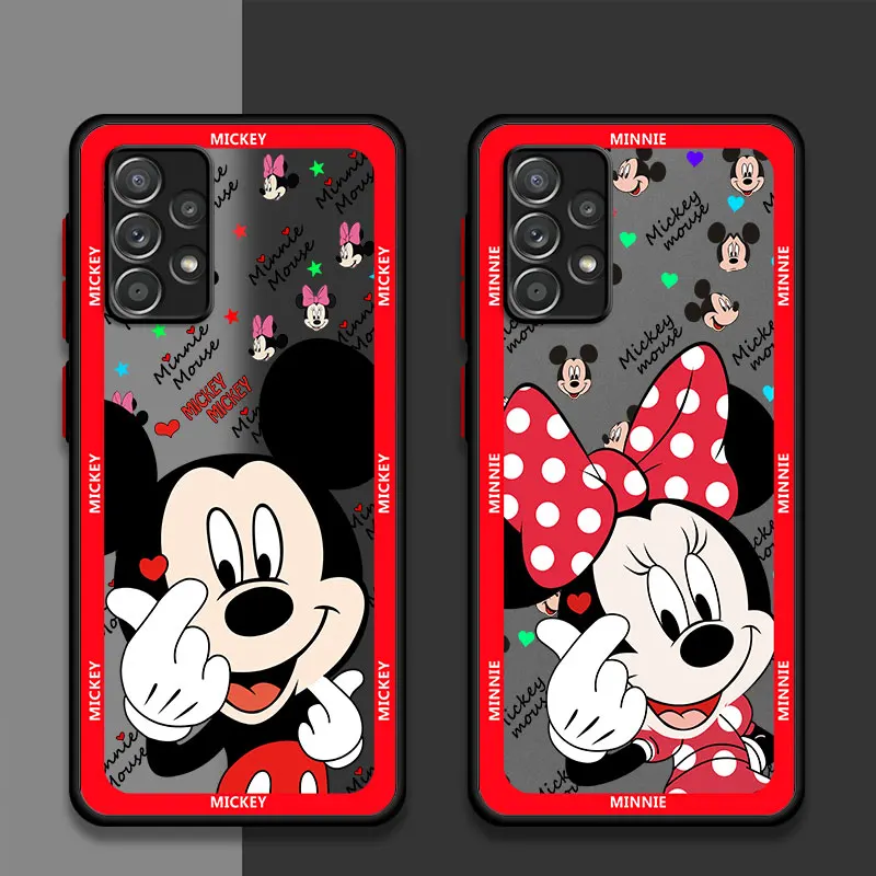 

Чехол с Микки Маусом для Samsung Galaxy A54 A53 A14 A52 A13 A12 A51 A34 A21s A33 A71 A32 A50, жесткий матовый чехол для телефона