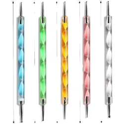 Professional Nail Art Brush & Dotting Pen Set - 20 - Piece Kit for Precision Painting & Rhinestone Placement (04)