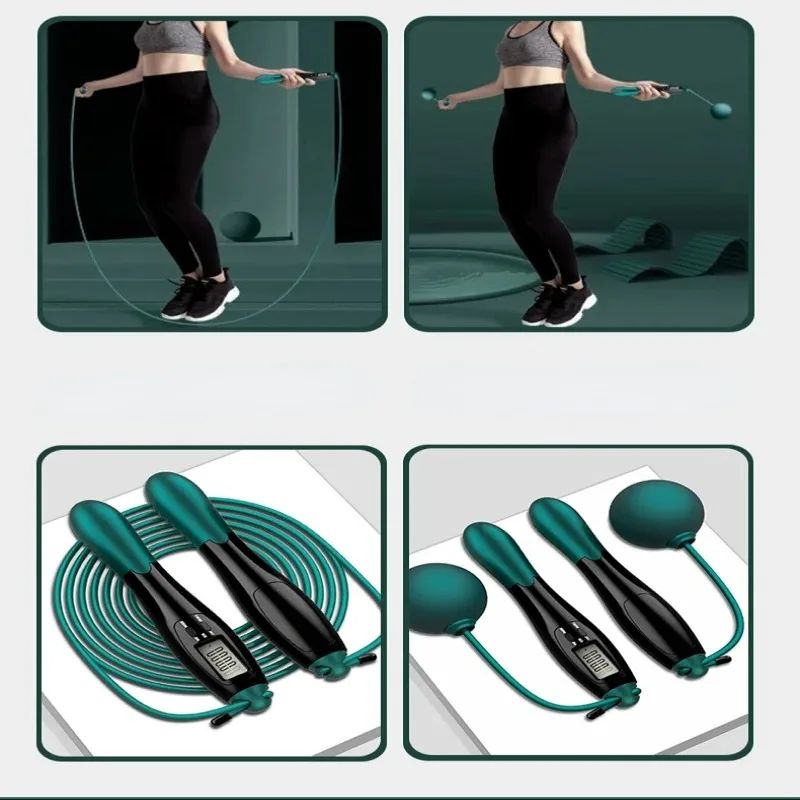 Jump Rope Counting Jump Rope ball Steel PVC Adjustable Cordless for Fitness Training