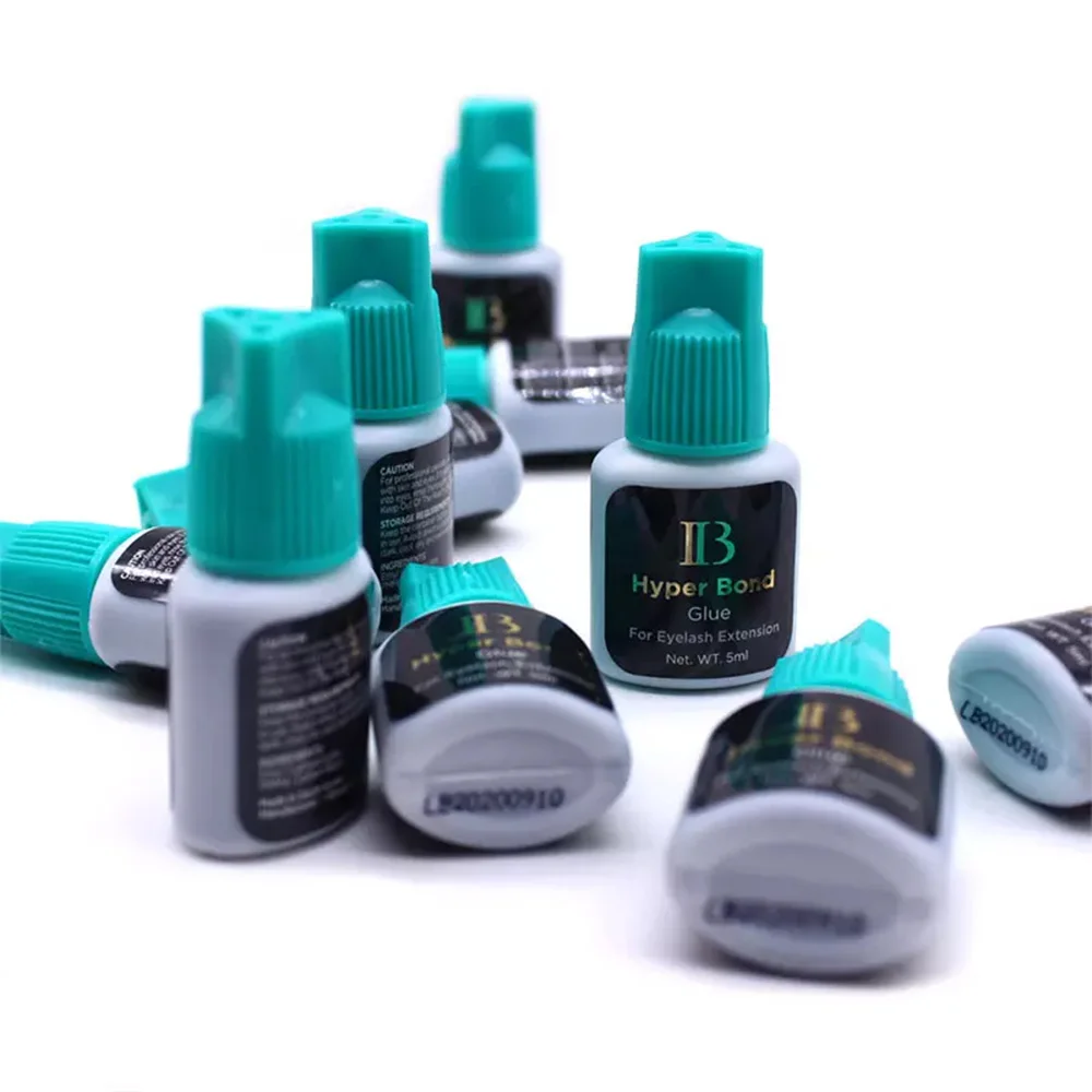 5/10 Bottles IB Hyper Bond Glue for Eyelash Extensions Korea 0.5s Fast Drying IBeauty Cyan Cap False Lash Adhesive Makeup Tools 6