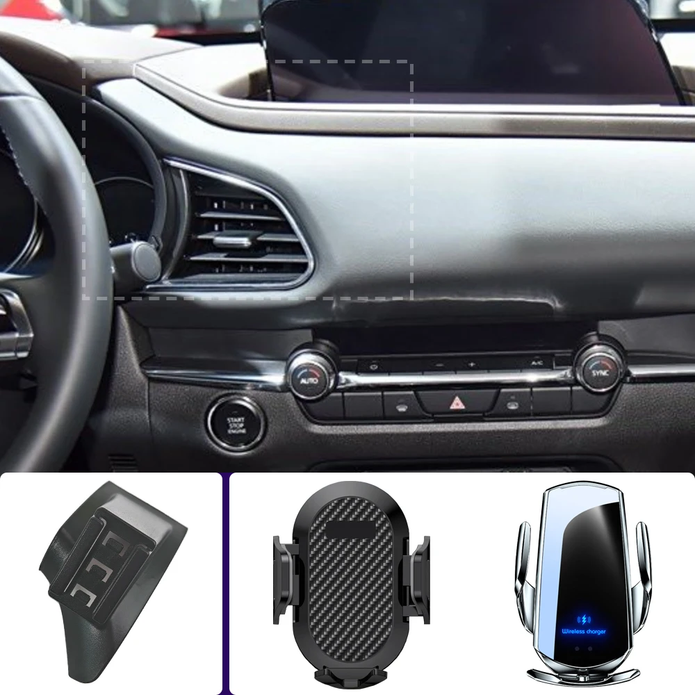 Mazda CX-30 CX30 CX 30 2021 2022 2023 용 차량용 전화 홀더 휴대 전화 마운트 차량용 무선 충전 특수 고정베이스