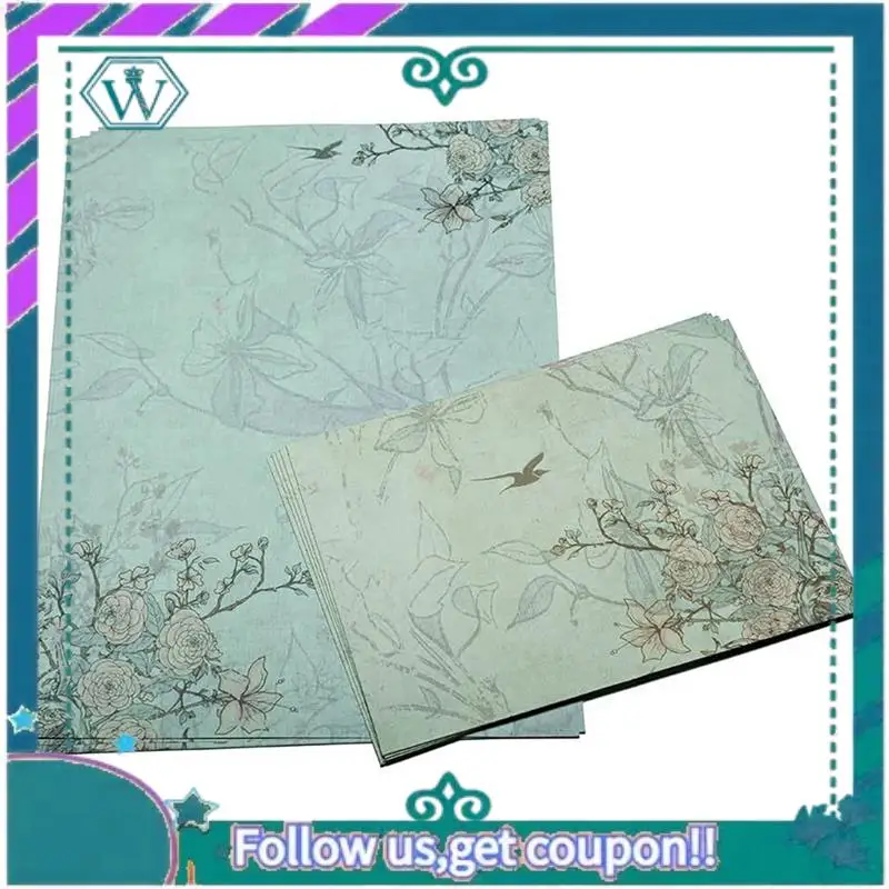 A75Q-60Pcs 빈티지 문구 꽃 필기 용지 일치하는 봉투 세트, 필기 편지, 다양한 색상