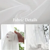 1Pc  Super Soft Chiffon White Tulle Sheer Curtains for Living Room Lining Bedroom Window Decor HOTEL Door Luxury Modern 거즈 커튼 2