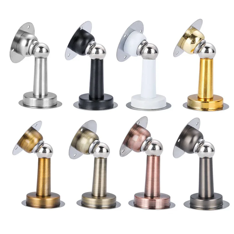 Stainless Steel Door Stopper Magnetic Door Stop Floor Wall Mount Wind-Proof Holder Hardware 1PCS door stopper magnetic door stopper
