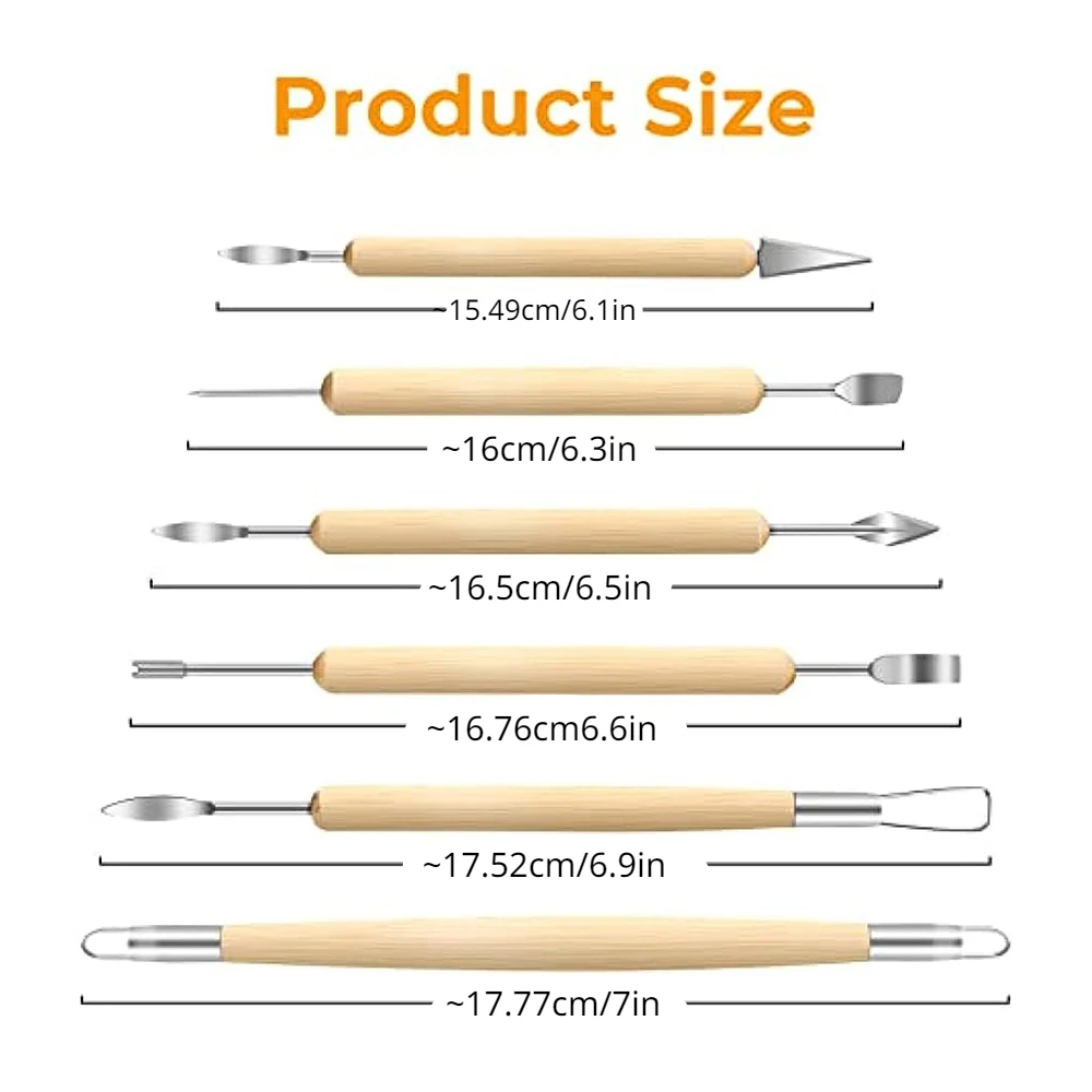 6-piece clay tool kit pottery tools and carving tools polymer modeling clay cutter sculpture set for carving ceramics molding polymer clay tools pottery tools clay sculpting tools pottery sculpting tools clay craft tool