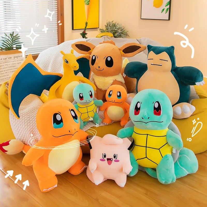 

Pokemon Pikachu Plush Doll Charmander Charizard Doll Cute Cartoon Squirtle Plush Toy Children's Gift Throw Pillow Anime Plush
