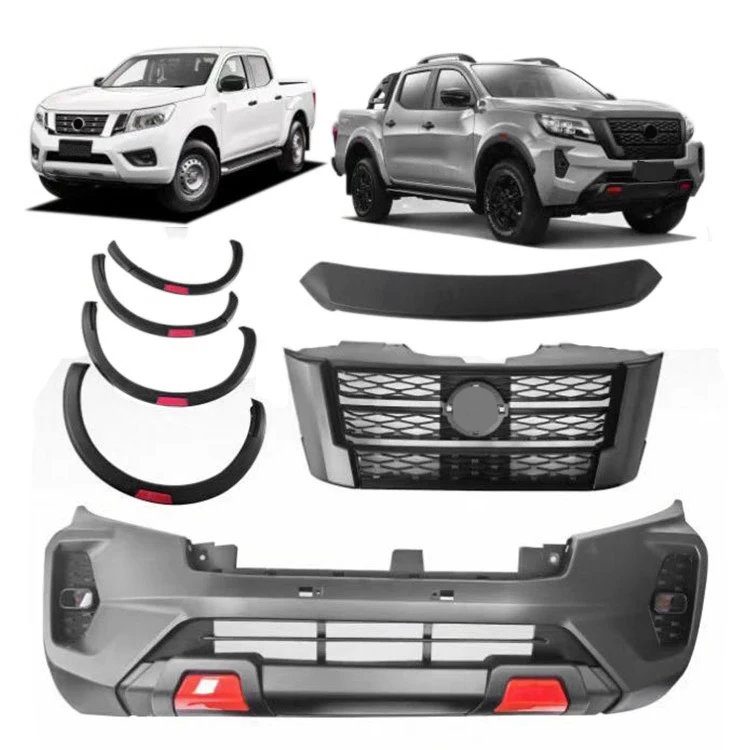 

Good Quality ABS Plastic Front Bumper Grille Wide Facelift Conversion Car Body Kit for Navara NP300 2016 upgrade to 2021