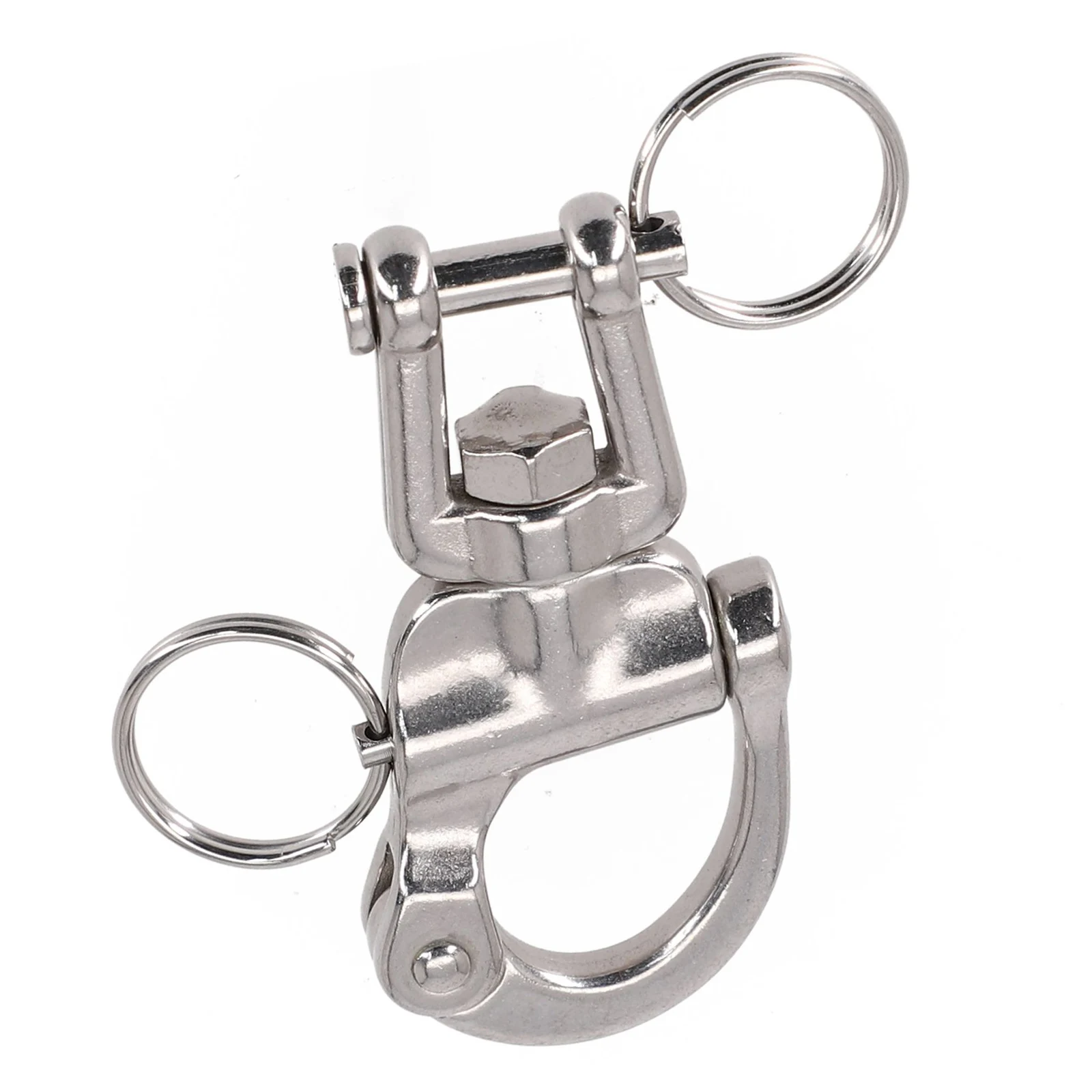 

High Quality Swivel Shackle Spring Rotatable Sailboat Sailing Silver 316 Stainless Steel 70mm Accessories Fork