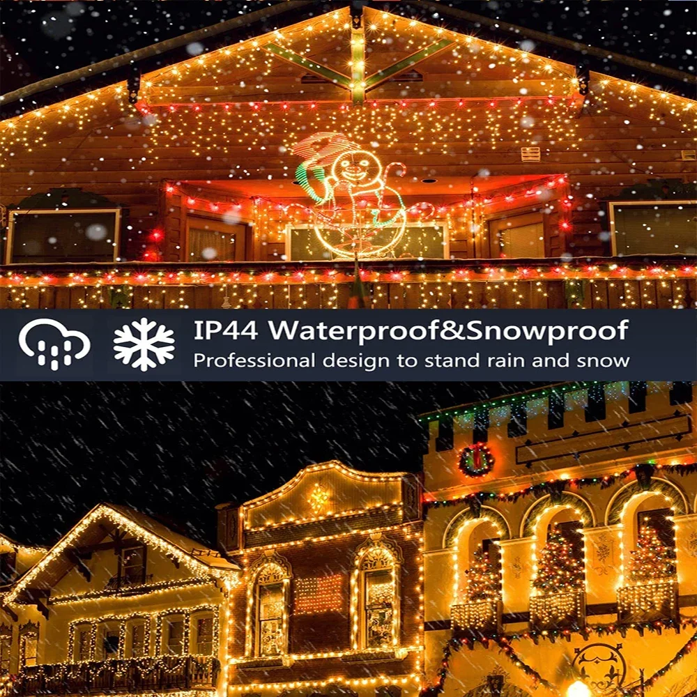 thumbnail image 5 of Decoración navideña de Ramadán 2023 para el hogar, exterior, impermeable, cortina LED, guirnalda de luces de carámbanos, guirnalda de calle para la casa, invierno, 5 of 5