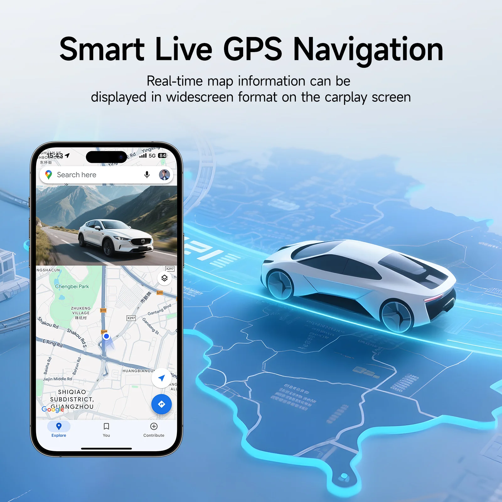 6 Inch Portable Multimedia GPS Navigation Wireless Carplay Android Auto Touch Screen Music Player Universal Car Radio Car Screen