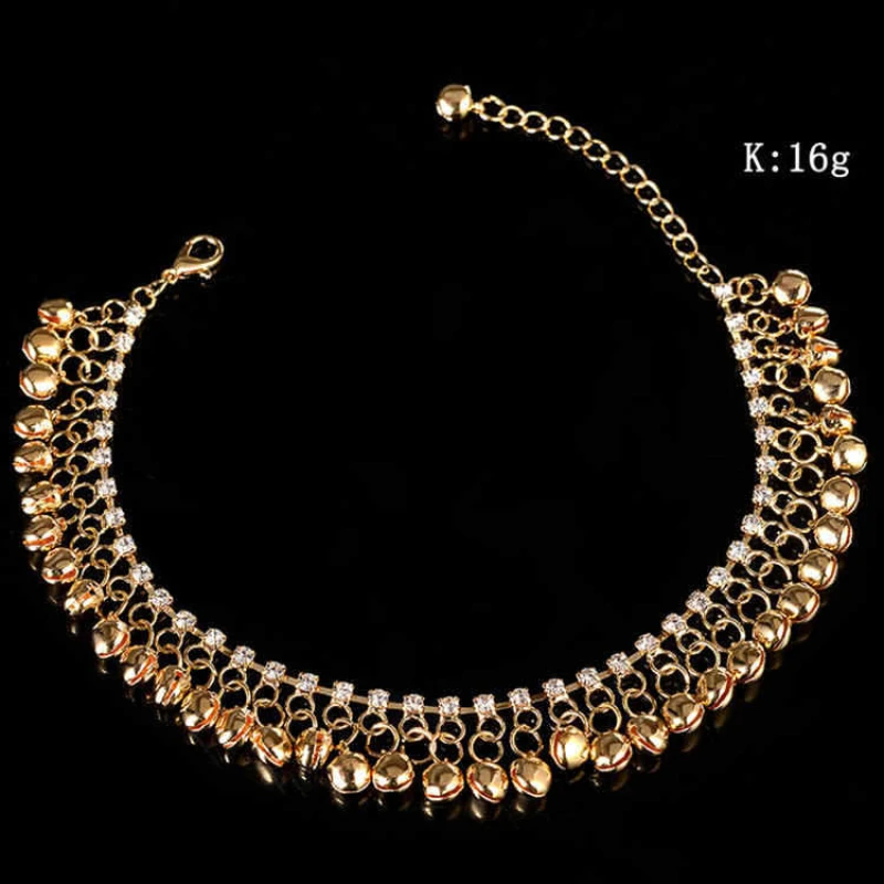 Ethnic Tassel Bell Anklets for Women Girl Beach Foot Bracelet India Jewelry Accessories silver anklet bracelet fashion accessories