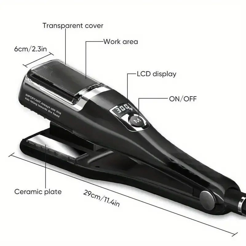 Multi-Function Trimmed Hair and Straightening Ceramic Electric Hot Straightener Brush Portable Hair Iron Straightening Comb