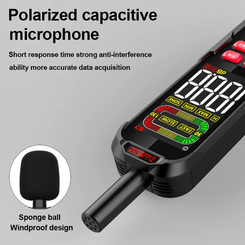 USB Charging 30-130dB A/C Weighted Digital Sound Level Meter Audio Level Meter Sound Meter Decibelimetro Decibel Noise Meter 3