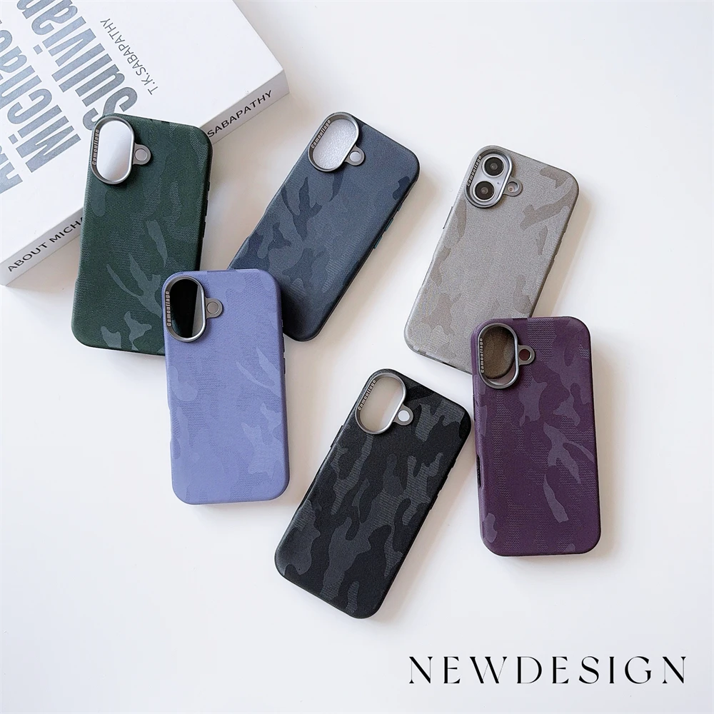 Camouflage Solid Color Bumper Phone Case with MagSafe and Wireless Charging Compatibility