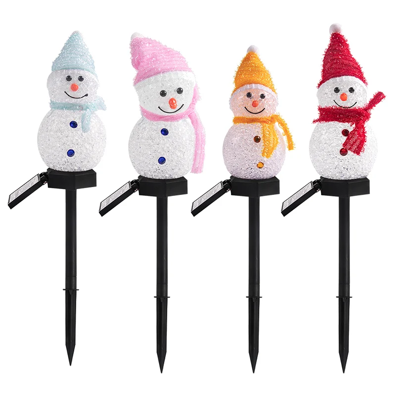 

1pc LED Snowman Solar Lights Xmas Party Garden Waterproof Stake Light Outdoor Lawn Lamps Christmas Decoration 2023