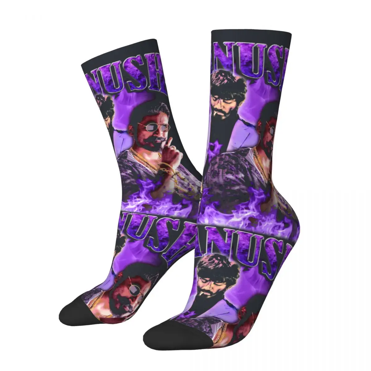 

Funny Happy Men's compression Socks Super Retro Harajuku Dhanush Hip Hop Novelty Pattern Crew Crazy Sock Gift Printed