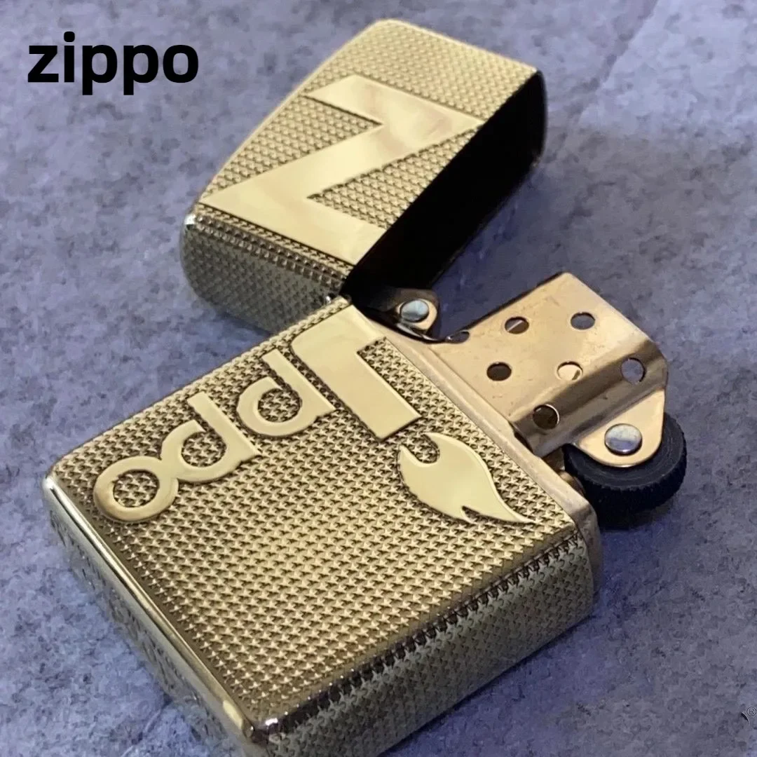 Zippo Lighter Armor Zippo Logo Fine Processing Gold Tank Collection In Box