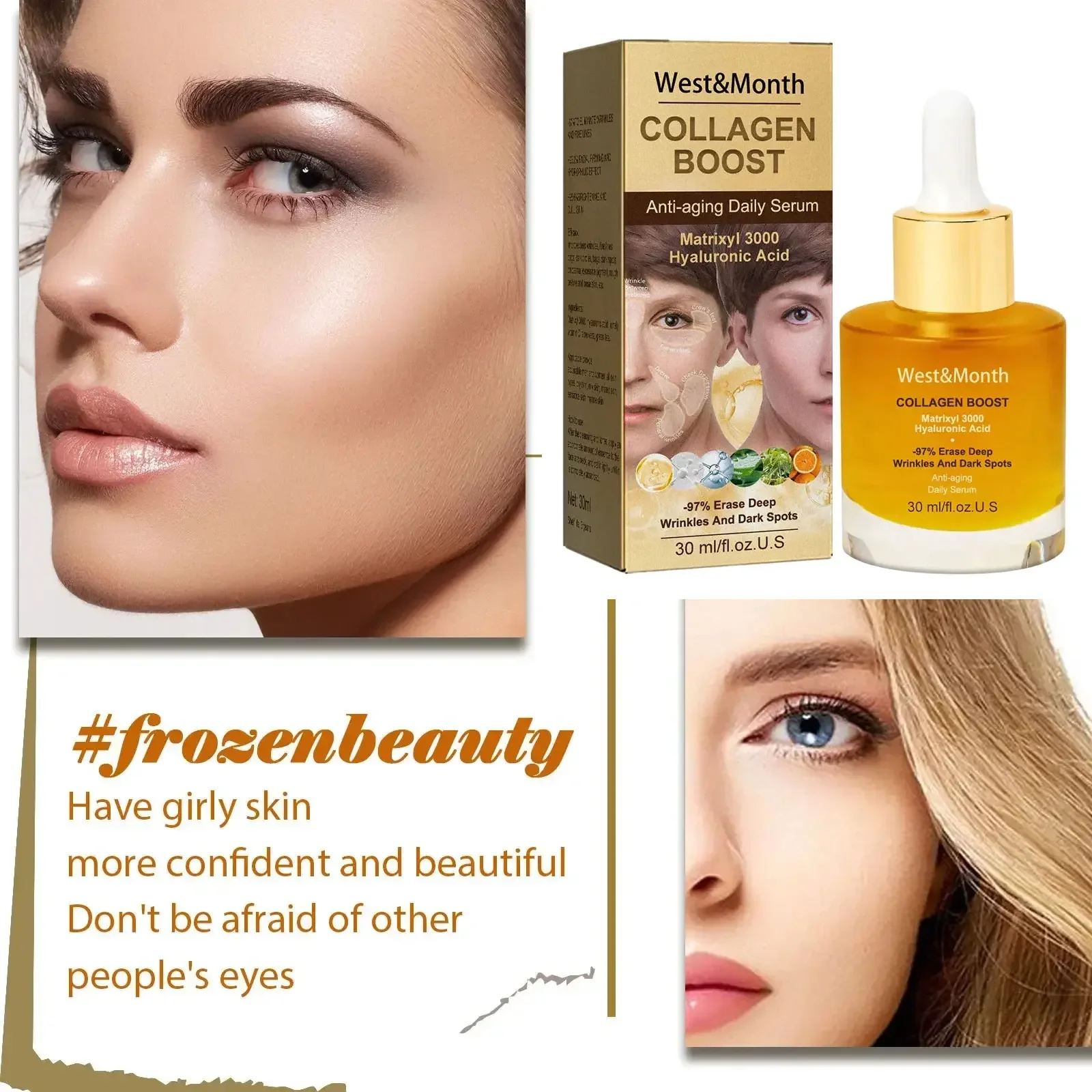 Collagen Boost Matrixyl 3000-97% Erase Deep Wrinkles And Dark Spots Anti-aging Daily Serum Moisturizing Anti-wrinkle