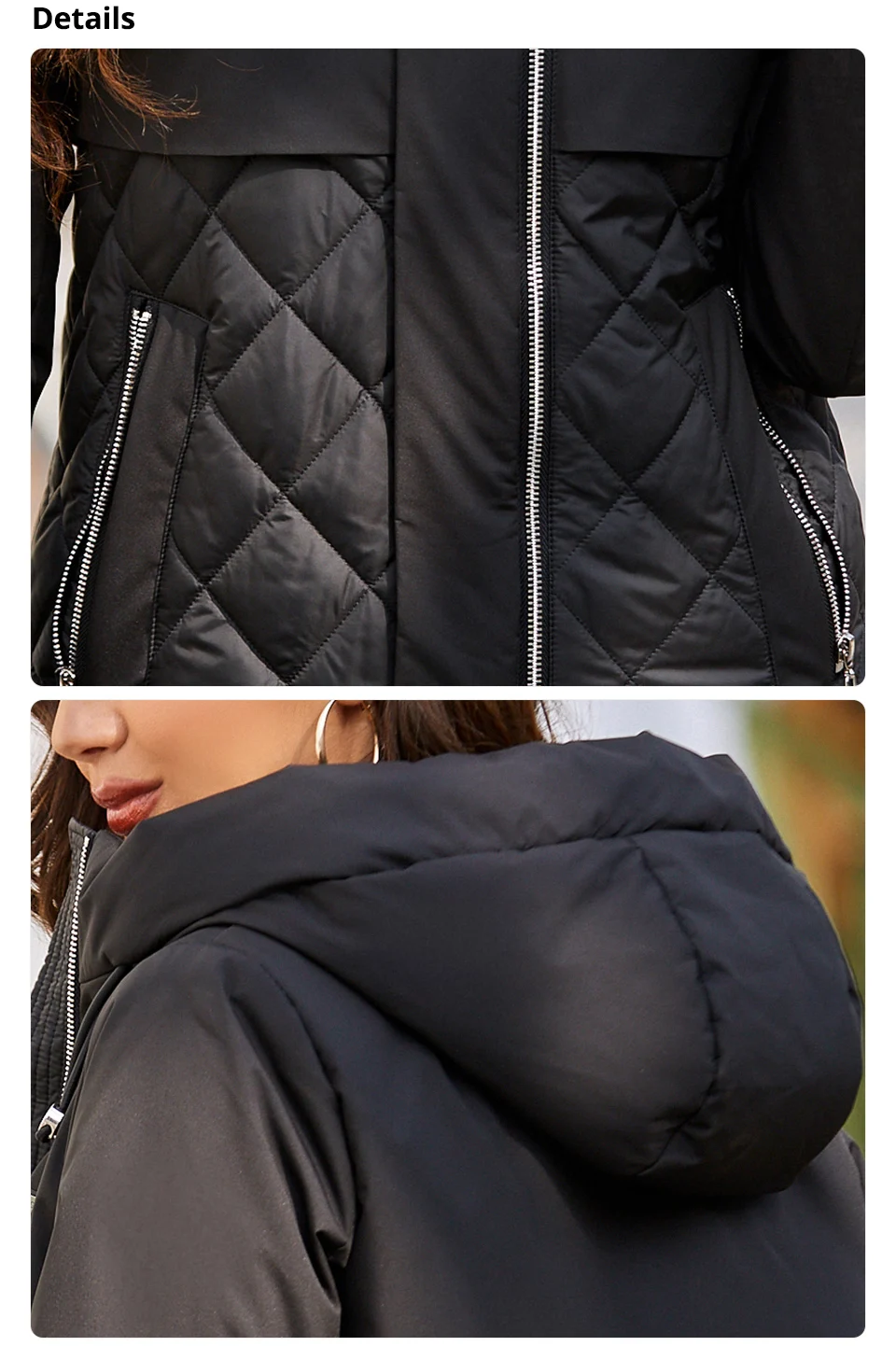 GASMAN New Women Jacket Spring 2023 High-Quality Mid-Length Women Coat Stitching Hooded Design Windproof Casual parkas 8226