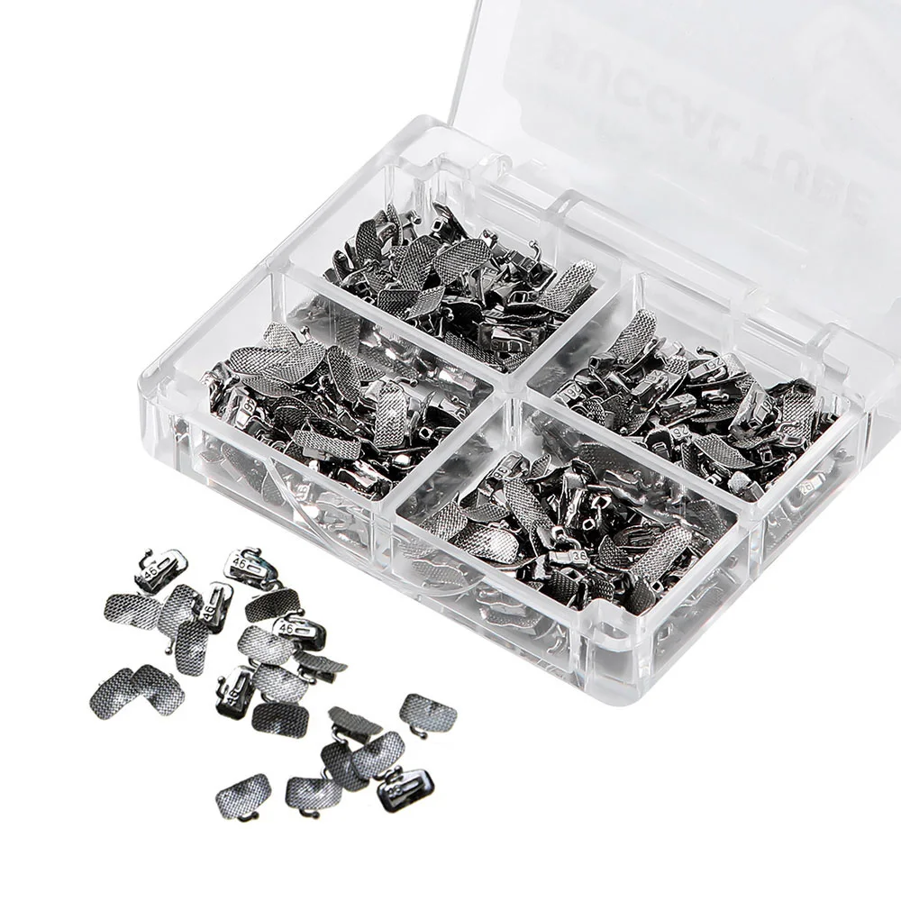 50 Sets/200 Stück zahnärztliche kieferorthopädische Bukkalröhrchen MBT Roth 0,022, verklebbare, nicht umwandelbare Netzbasis für 1. 2. Molaren