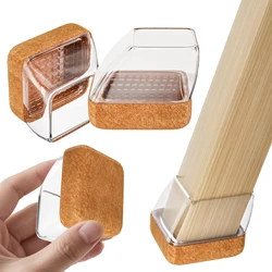 Silicone Chair Leg Protectors with Felt Pads - 16 - Pack for Angled Legs - Safeguard Floors (Side Length 28 - 35mm)