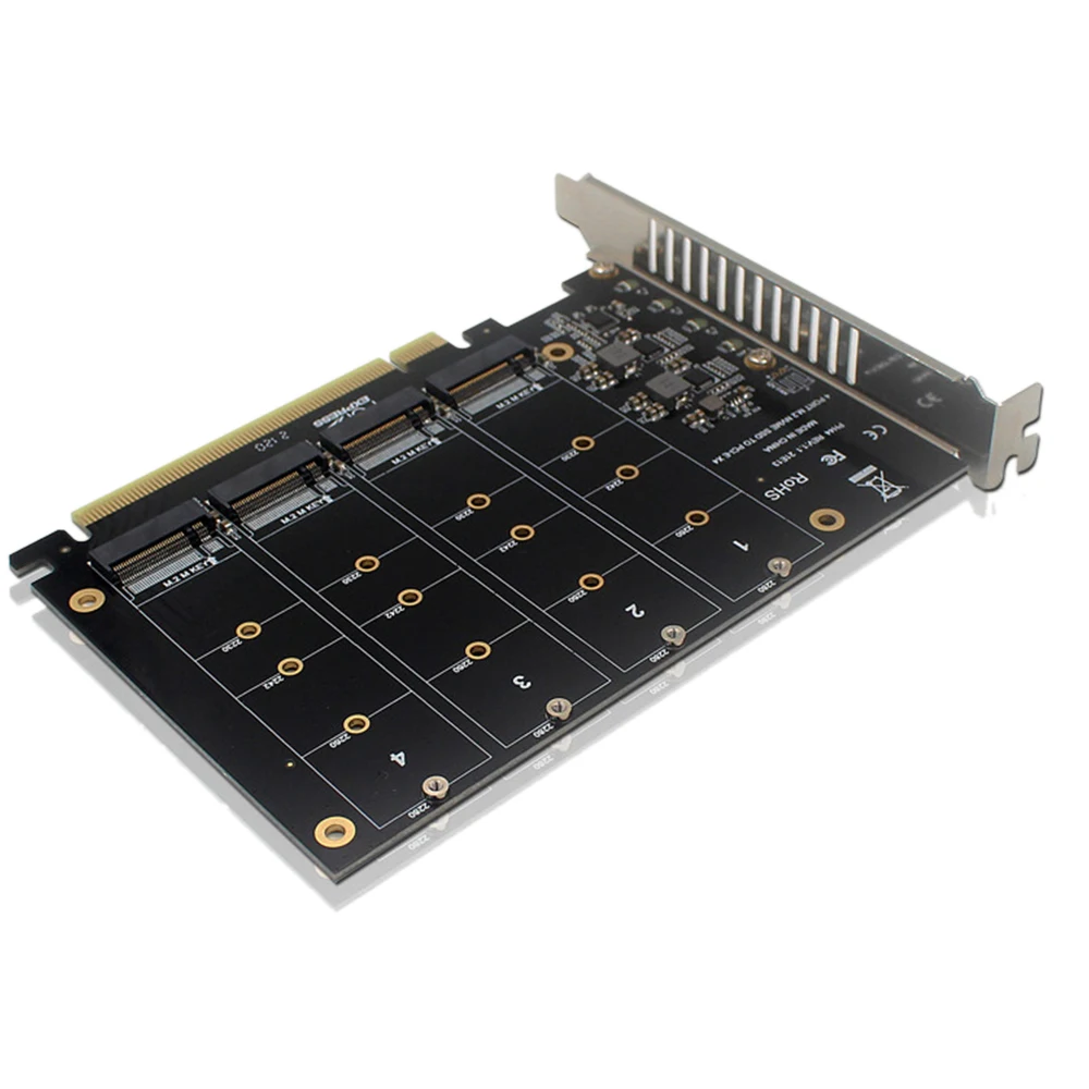 

PCIE к NVME 4 Bay M.2 M ключ Тип SSD к PCIE16X карта адаптера расширения