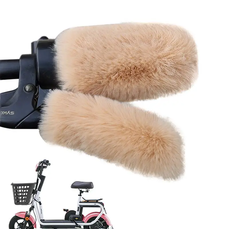 Bike Brake Lever Cover Warm Soft Plush Bike Handle Grip Covers Hand Protector Bicycle Grips Protective Non-slip Bike Accessories right hand durable wired non slip accessories scooter universal lightweight cable brake lever handle aluminium switch for e bike