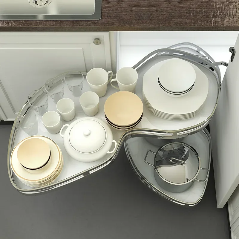 Basket kitchen cabinet double shelf large capacity storage multi-function