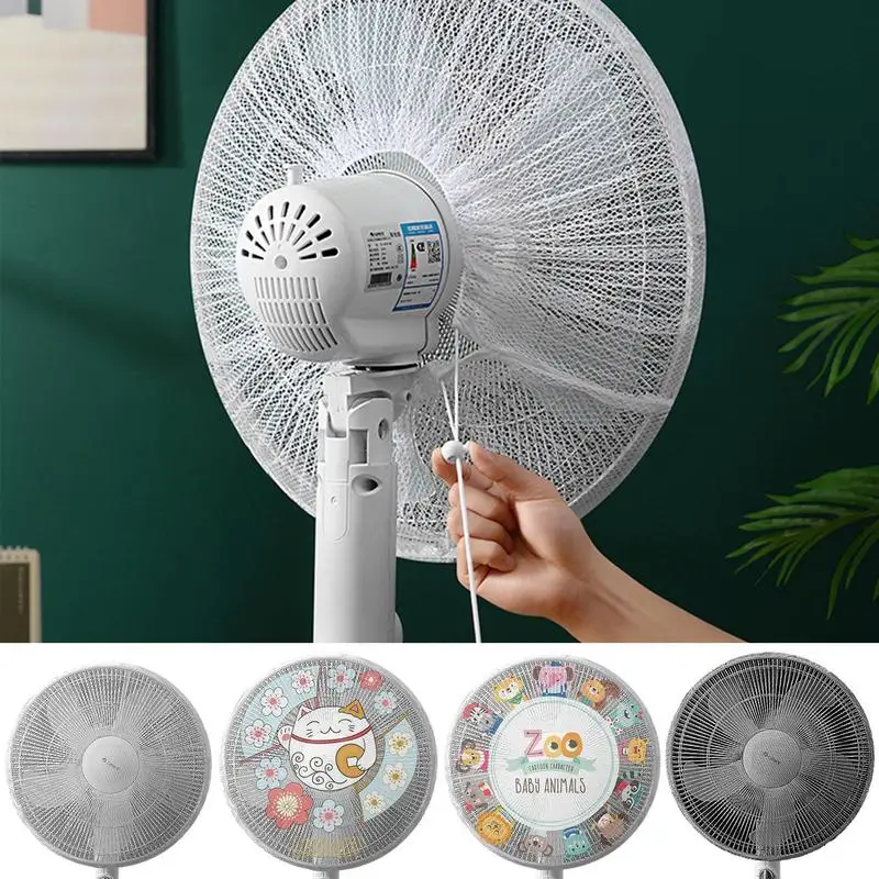 Electric Fan Dustproof Cover Fan Protection Cover Safety Net Anti pinch Finger Protection Net kids Cartoon