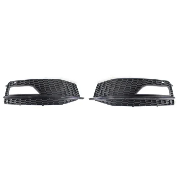 Grill Voor AUDI A4 B8.5 2013 2014 2015 2016 Mistlamp Grille Grill Honingraat Auto Voorbumper Mistlamp Grille Cover Voorgrille Van Auto(Color:Glanzend zwart