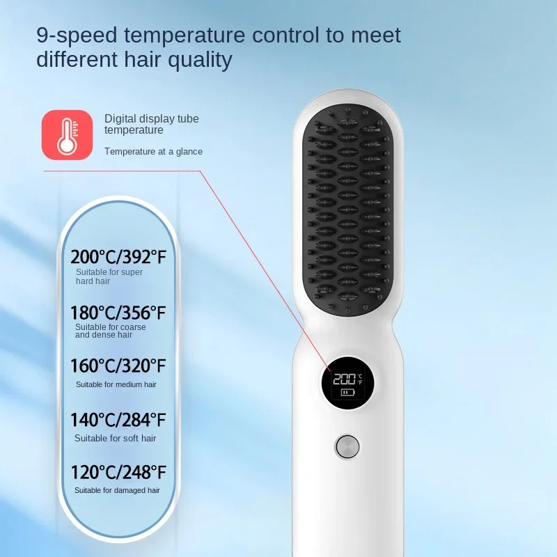 Portable Hair Curling Wand with Plasma Technology for Cordless Hair Straightening and Curling