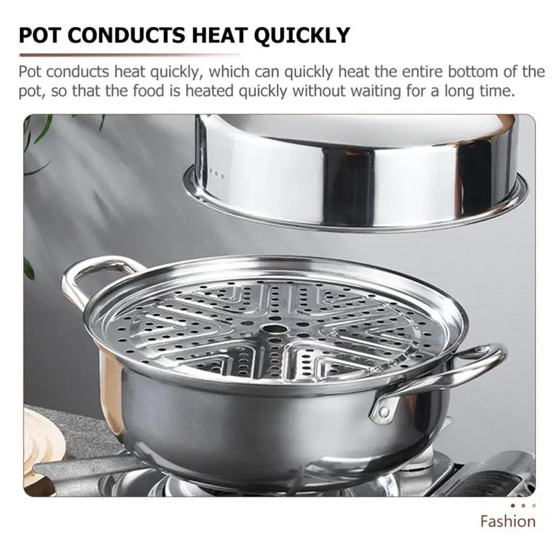 蒸しもの鍋 ステンレス鋼のスープ ポット スチーム スライス家庭用多