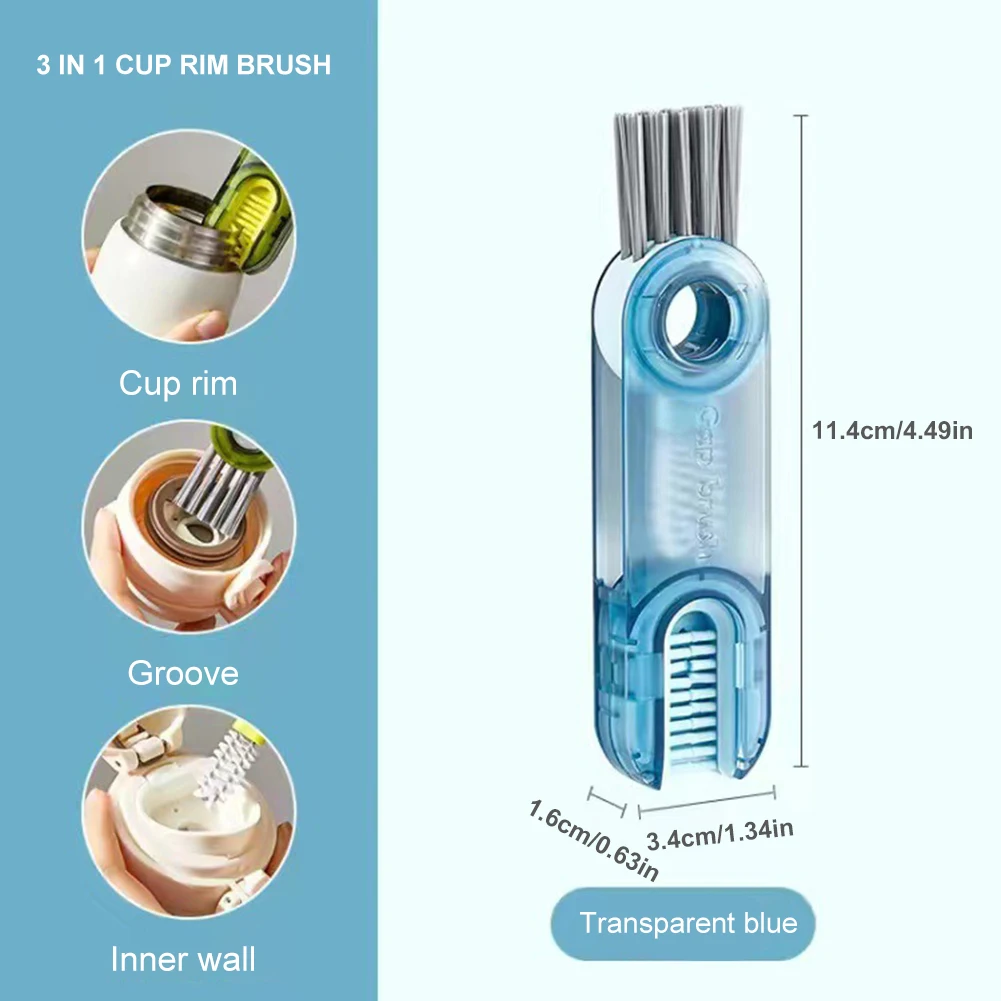 New U-shaped Cup Rim Cleaning Brush Multifunctional Mini Groove Gap Cleaner  Brush Rotatable Bottle Cup Details Clean Tool 3-in-1 - AliExpress