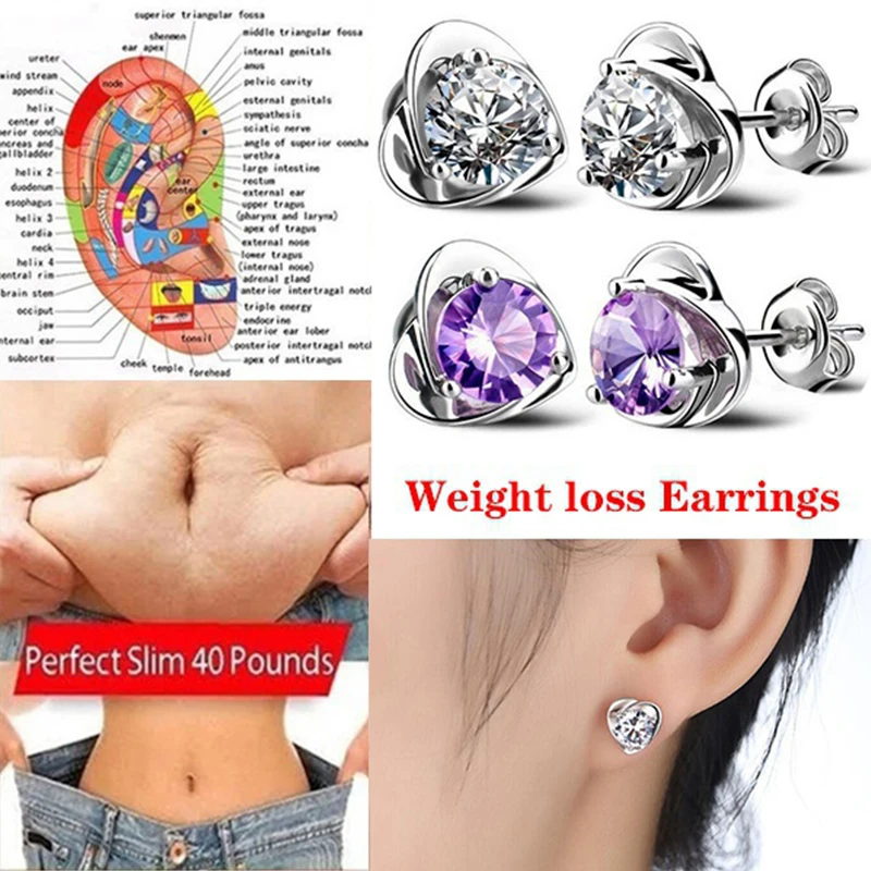 Weight Loss Earrings 925 Sterling Silver Fitness Exercise Beauty Health Jewelry Healthy Weight