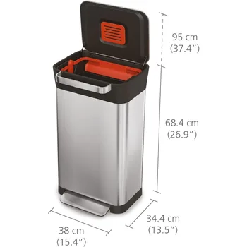 Intelligent Waste Titan Trash Can Compactor with Odor Filter, Holds Up to 90L After Compaction, Stainless Steel, 30L 2