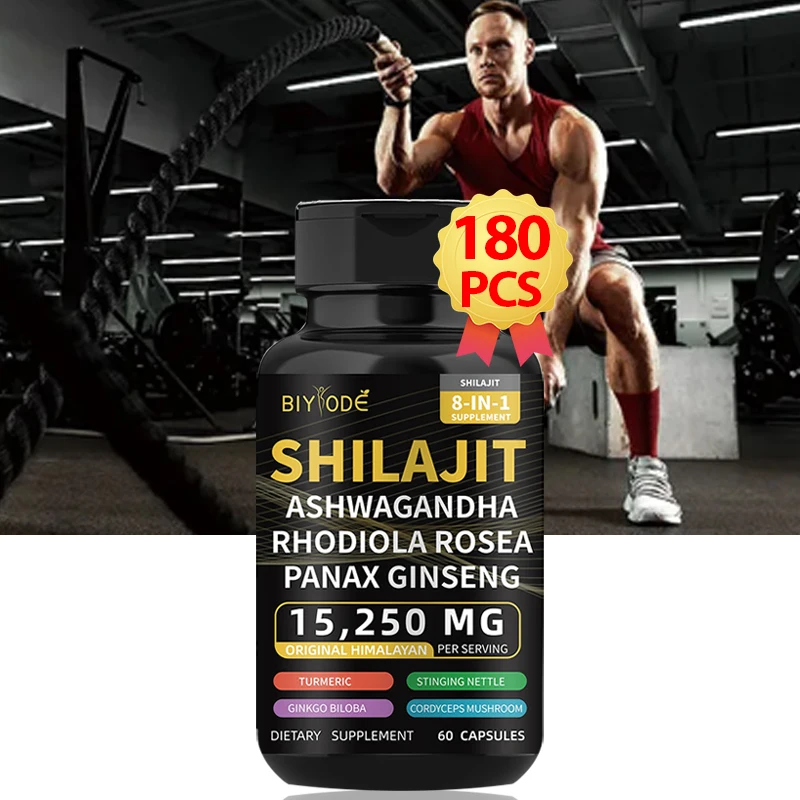 

Shilajit оригинальные чистые гималайские капсулы с женьшенем Кордицепс фульвовая кислота и минералы энергия мозга Иммунная поддержка добавки