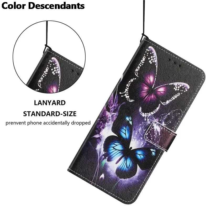 Deluxe Wallet Protection Painted Leather Phone Case with Card Holder and Flip Cover