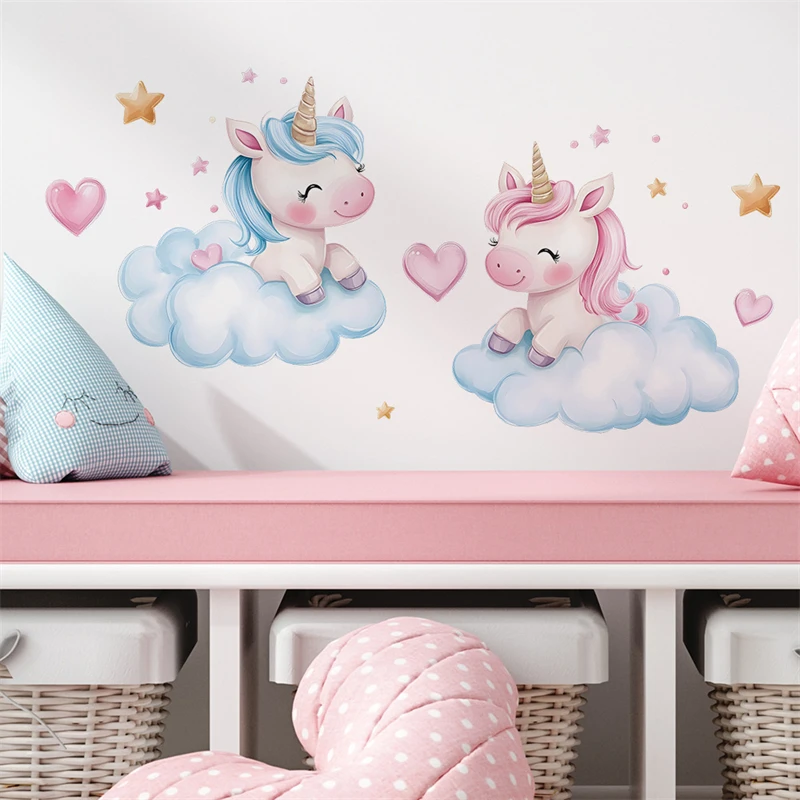 Unicorn Decorative Vinyl Child Wall Stickers for Kids Room Baby Boy Girl Room Decoration Bedroom Accessories Wall Art Decor wall stickers,luminous wall stickers,vinyl decal stickers