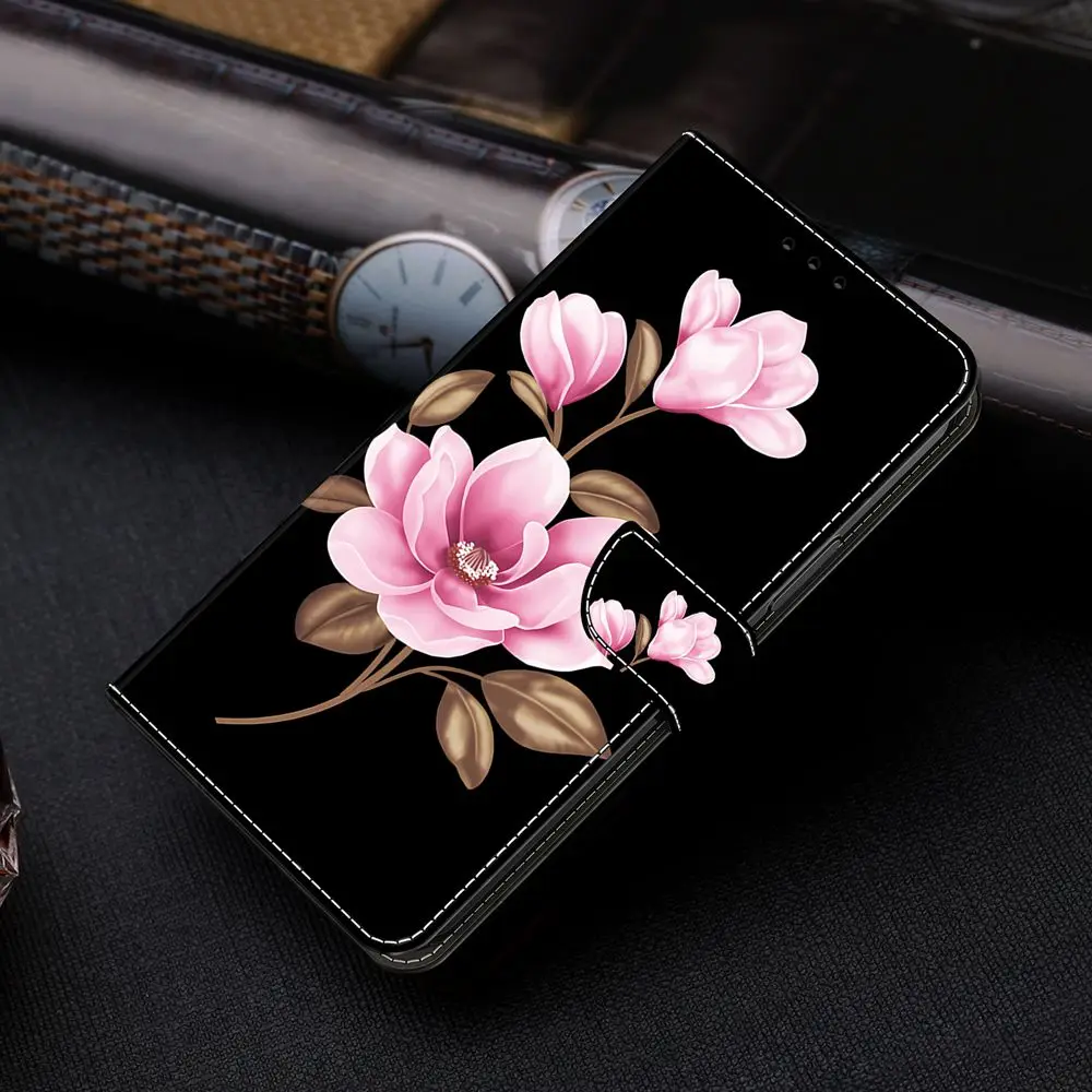 Floral Leather Wallet Flip Cover - 3D Design Phone Case